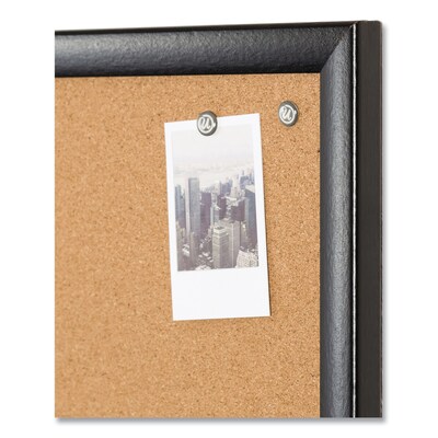 U Brands Self-Healing Cork Bulletin Board, 35" x 23", Black Finish (00301AANNN)