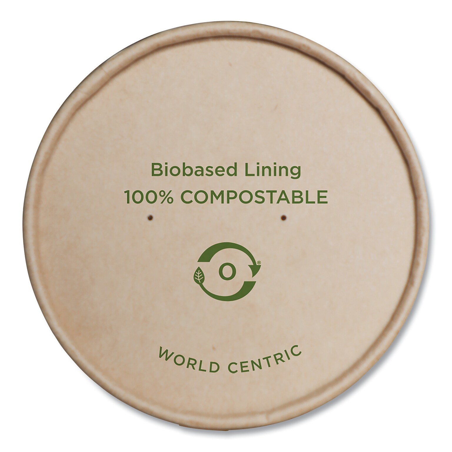 World Centric Paper Lids for Bowls, 4.6 Diameter, Kraft., 500/Carton (WORBOLPA12K)