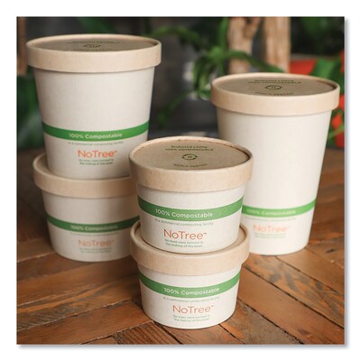 World Centric Paper Lids for Bowls, 4.6 Diameter, Kraft., 500/Carton (WORBOLPA12K)