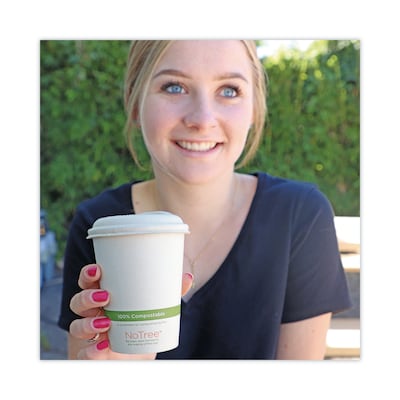 World Centric PLA Hot Cup Lid, 8 oz., White, 1,000/Carton (WORCULCS8)