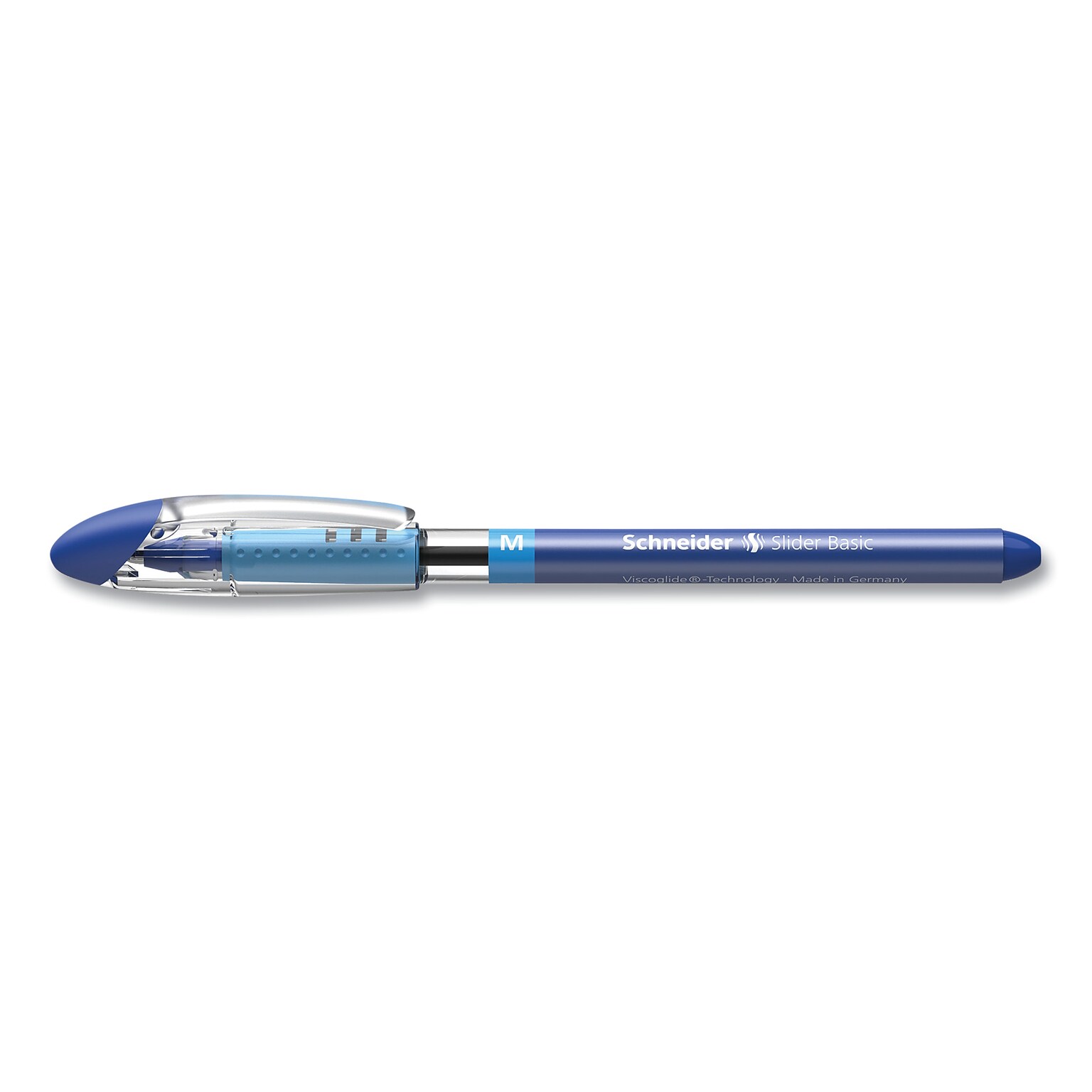 Schneider Slider Basic Ballpoint Pen, Medium Point, Blue Ink, 10/Box (151103)