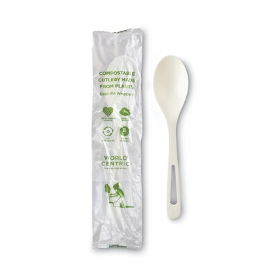 World Centric TPLA Compostable Spoon, White, 750/Carton (WORSPPSI)