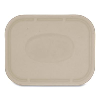 World Centric Fiber Lids, 7.8 x 10.1 x 0.5, Natural, 400/Carton (WORTRLSC10LF)