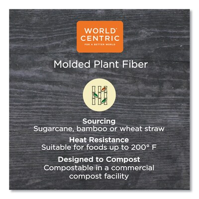 World Centric Fiber Lids, 7.8" x 10.1" x 0.5", Natural, 400/Carton (WORTRLSC10LF)