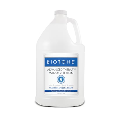 Biotone Advanced Therapy Massage Lotion, Unscented, 1 Gallon Bottle, 4/Case (ATL1GCS)