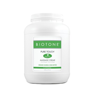 Biotone Pure Touch Organics Massage Creme, Unscented, 1 Gallon Jar, 4/Case (PTOMC1GCS)