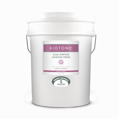 Biotone Dual-Purpose Massage Cream, Original Scent, 5 Gallon Bucket (DPC5GB)