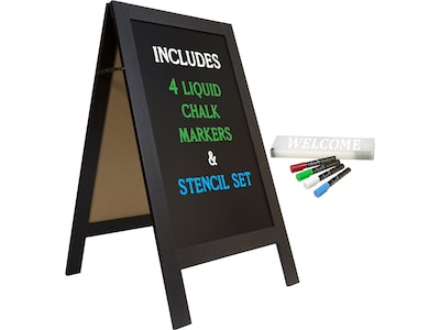 Excello Global Products Chalkboard, Black Wood, 40 x 22 (EGP-CKB-0003)