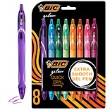 BIC Gel-ocity Quick Dry Retractable Gel Pens, Medium Point, Assorted Ink, 8/Pack (RGLCGAP81-AST)