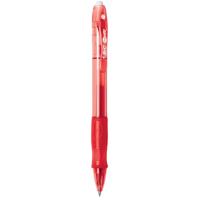 BIC Gel-ocity Original Retractable Gel Pens, Medium Point, 0.7 mm, Red Ink, 12/Pack (RLC11-RED)