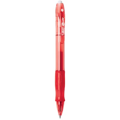 BIC Gel-ocity Original Retractable Gel Pens, Medium Point, 0.7 mm, Red Ink, 12/Pack (31565/RLC11)