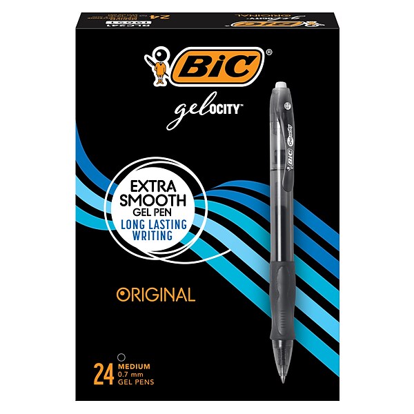 Paper Mate Profile Gel 0.7 Medium 2095476 Black Gel Ink Retractable Pen,  Box of 12