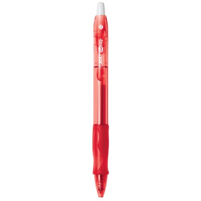 BIC Gel-ocity Original Retractable Gel Pens, Medium Point, 0.7 mm, Red Ink, 12/Pack (RLC11-RED)