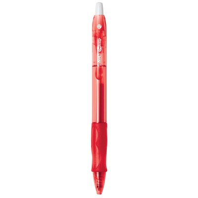 BIC Gel-ocity Original Retractable Gel Pens, Medium Point, 0.7 mm, Red Ink, 12/Pack (31565/RLC11)