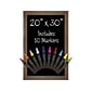 Excello Global Products Magnetic Chalkboard, Rustic Brown Wood, 30" x 20" (GPP-0010)