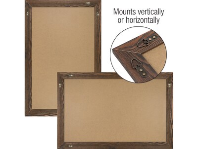 Excello Global Products Magnetic Chalkboard, Rustic Brown Wood, 30" x 20" (GPP-0010)