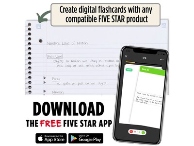 Five Star 1-Subject Notebooks, 8.5" x 11", College Ruled, 100 Sheets, Each (820053-22)
