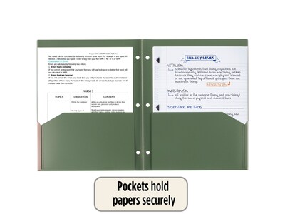 Five Star 100% Recycled 3-Hole Punched 2-Pocket Paper Folder, Assorted Colors (330027-22)