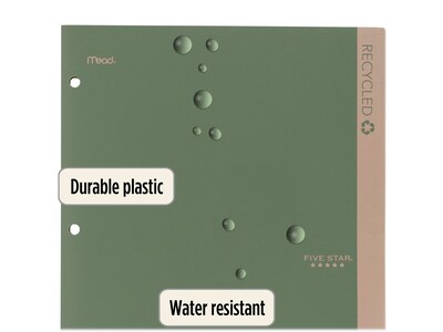 Five Star 100% Recycled 3-Hole Punched 2-Pocket Paper Folder, Assorted Colors (330027-22)