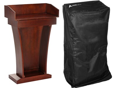 AdirOffice 43.3" Podium Lectern with Cover, Cherry (661-012-CH-PKG)