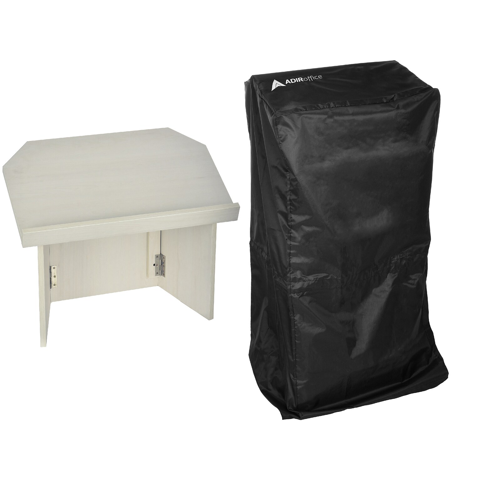 AdirOffice 19 Tabletop Lectern with Cover, White (661-05-WHI-PKG)