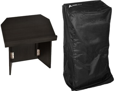 AdirOffice 19 Tabletop Lectern with Cover, Black (661-05-BLK-PKG)
