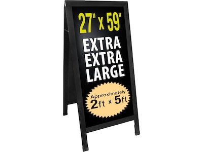 Excello Global Products Chalkboard, Black Wood, 59 x 27 (EGP-HD-0240A-OS)