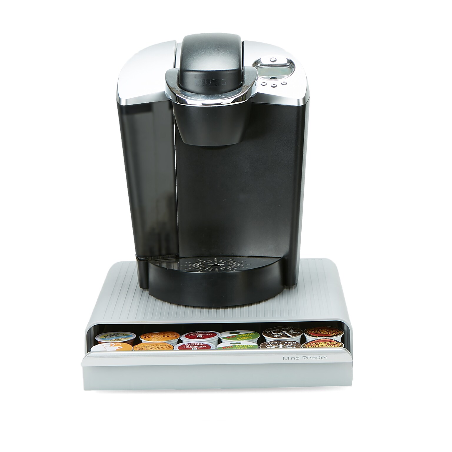 Mind Reader Plastic Coffee Pod Storage Drawer Countertop Organizer, 36 Pod Capacity, Gray (TRY26PC-GRY)