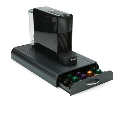 Mind Reader Plastic Nespresso Capsule Storage Drawer, 50 Pod Capacity, Black (NESTRY4PC-BLK)