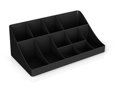 Mind Reader 11 Compartment Breakroom Condiment Organizer, Black (COMORG-BLK)