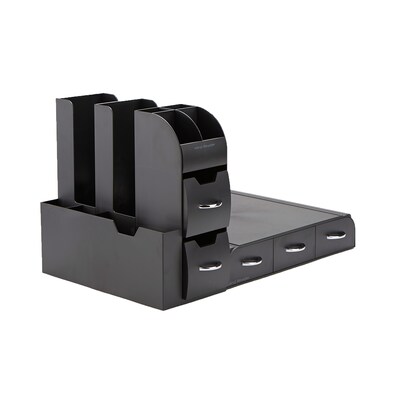 Mind Reader Plastic Coffee Pod Drawer 14 Compartment Condiment Organizer Set, 36 Pod Capacity, Black (CMB02-BLK)