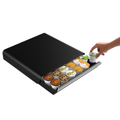 Mind Reader Anchor Collection Plastic Coffee Pod Drawer, 36 Pod Capacity, Black (TRY26PC-BLK)