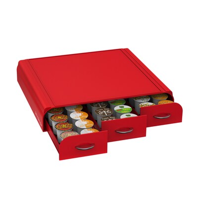 Mind Reader Plastic Single Serve Coffee Pod Storage Drawer, 36 Pod Capacity, Red (TRAY6-RED)