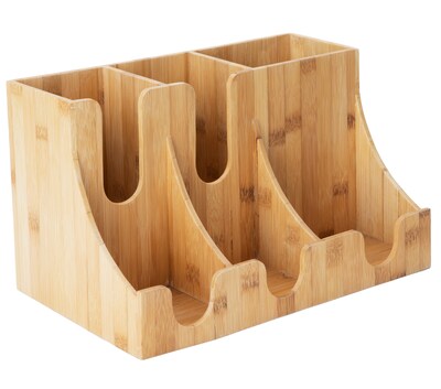 Mind Reader 6 Compartment Bamboo Coffee Organizer, Brown (3SLITBM-BRN)