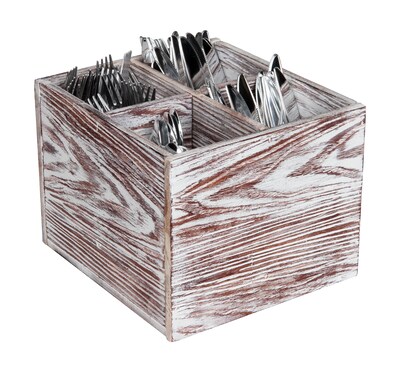 Mind Reader Torched Wood Utensil Organizer, Brown (TTCAD-BRN)