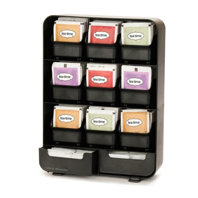 Mind Reader Plastic 11-Drawer Tea Bag Organizer, Black (TBORG-BLK)
