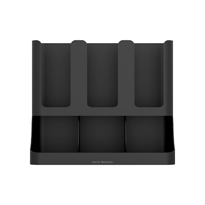 Mind Reader Anchor Collection 6-Compartment 2-Tier Coffee Cup and Condiment Organizer, Black (UPRIGHT6-BLK)