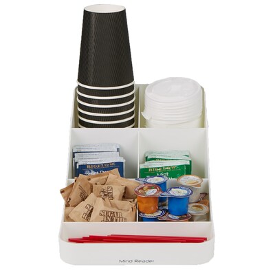 Mind Reader 'Trove' 7 Compartment Coffee Condiment Organizer, White (COMP7-WHT)