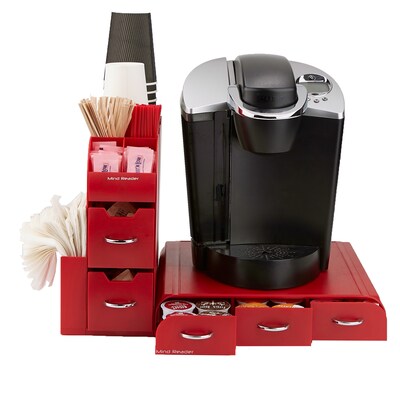 Mind Reader Combo 2 Piece Drawer and Condiment Organizer, Red (CMB02-RED)