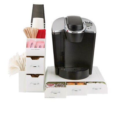 Mind Reader Plastic Coffee Pod Drawer 10-Compartment Condiment Organizer Set, 36 Pod Capacity, White (CMB02-WHT)