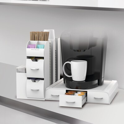 Mind Reader CAD01 Coffee Condiment Organizer-White, 6 x 12 x 12