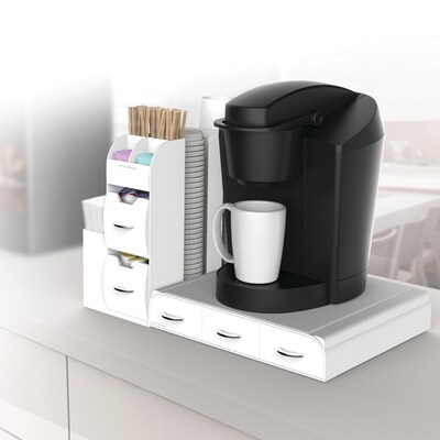 Mind Reader Plastic Coffee Pod Drawer 10-Compartment Condiment Organizer Set, 36 Pod Capacity, White (CMB02-WHT)