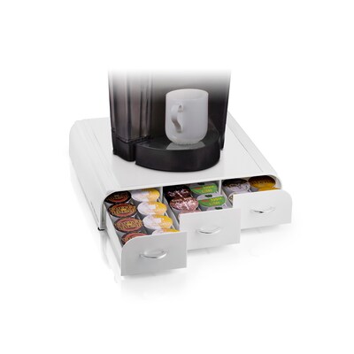Mind Reader Plastic Coffee Pod Drawer 10-Compartment Condiment Organizer Set, 36 Pod Capacity, White (CMB02-WHT)