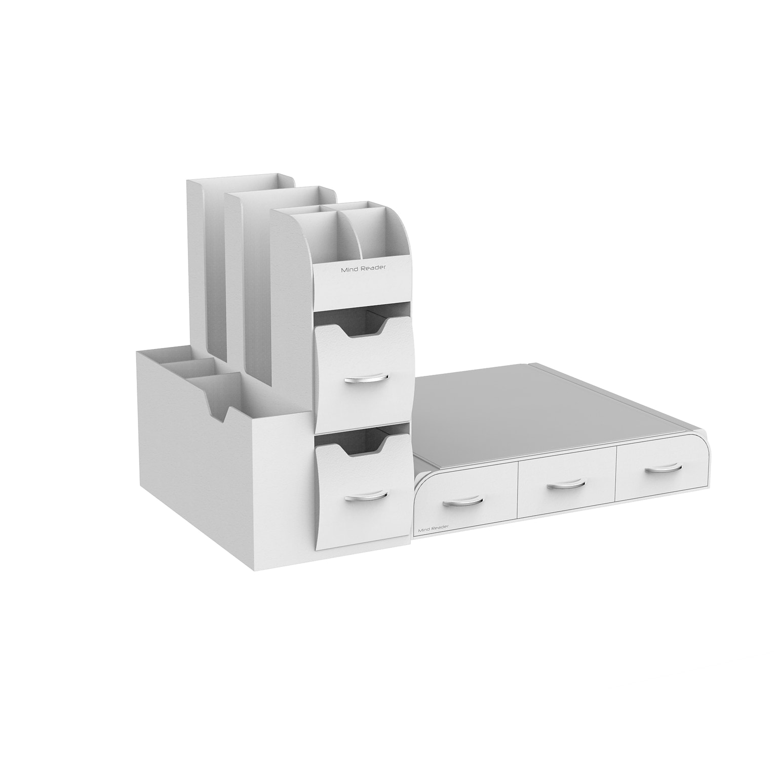Mind Reader Combo 2 Piece Drawer and Condiment Organizer, White (CMB02-WHT)