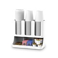 Mind Reader Flume 6 Compartment Upright Coffee Condiment and Cups Organizer, White (UPRIGHT6-WHT)