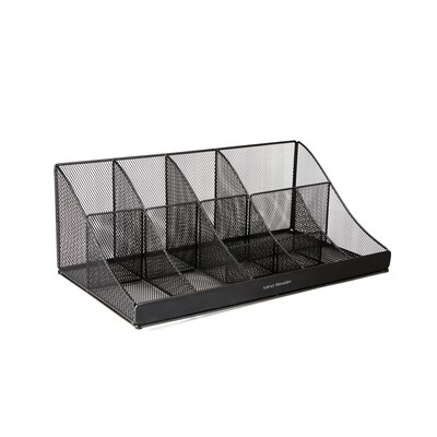 Mind Reader Network Collection 11 Compartment Coffee Condiment Organizer, Black (COMORGMESH-BLK)