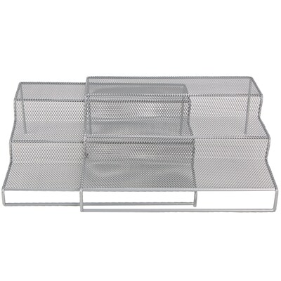 Mind Reader 2  Piece  3 Tier Storage Shelf, Silver (3TSHELF2-SIL)