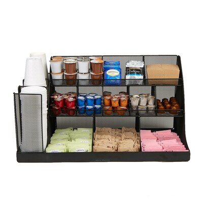 Mind Reader Network Collection 14-Compartment Condiment Organizer, Metal Mesh, Black (CMG2MESH-BLK 1