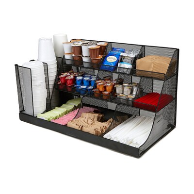Mind Reader Network Collection 14-Compartment Condiment Organizer, Metal Mesh, Black (CMG2MESH-BLK 1