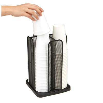 Mind Reader Totem Metal Mesh Cup and Lid Carousel Organizer, Black (CDISPMESH-BLK)